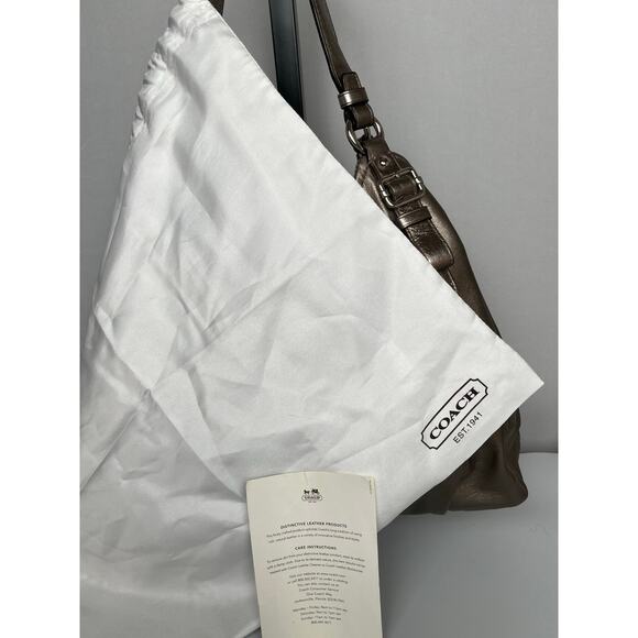 Coach Madison Metallic Silver Leather Hobo Shoulder Bag - Picture 16 of 16